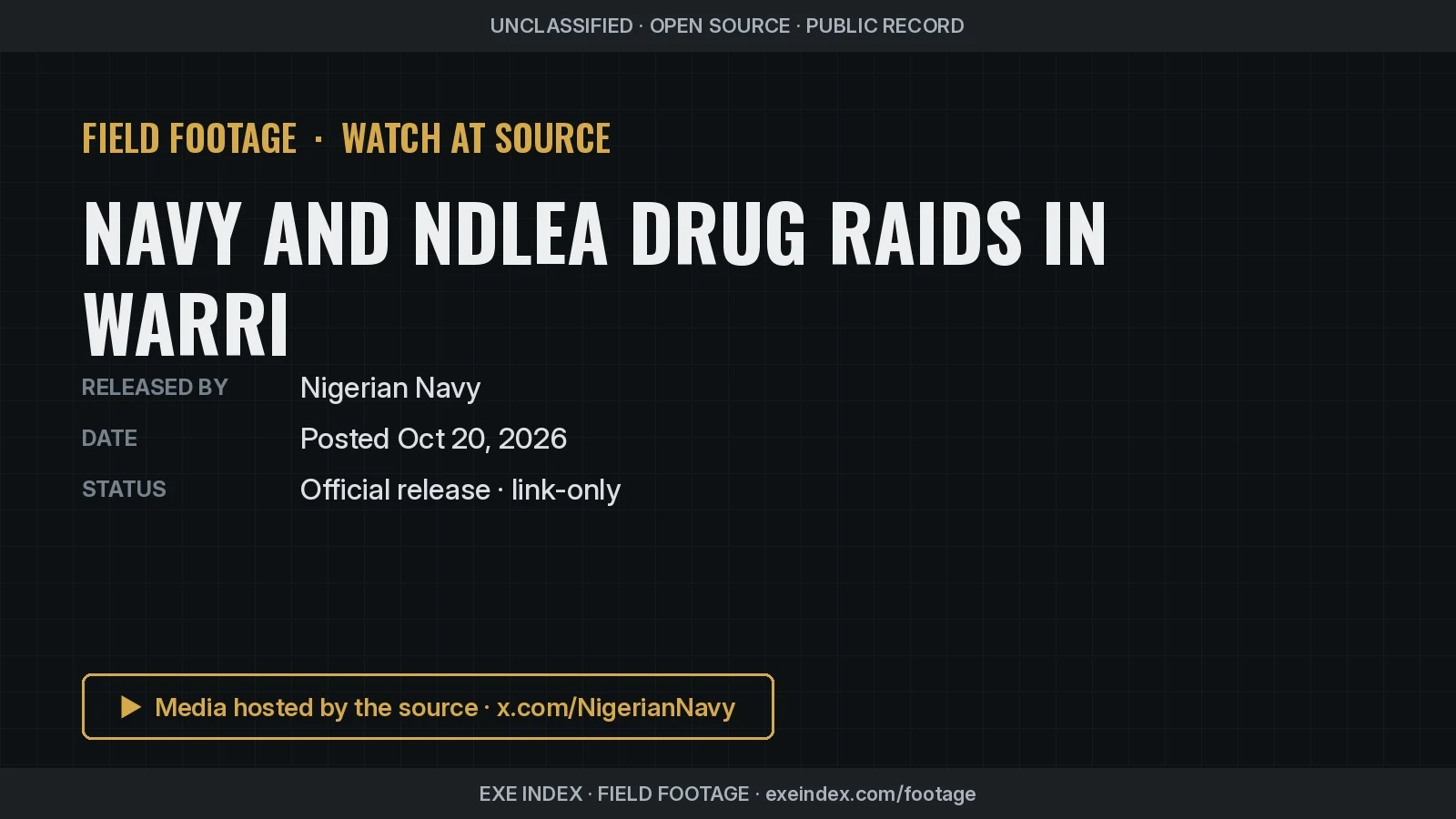 Text poster only. The source photos show officers in NDLEA jackets and Navy uniforms at roadside market stalls, a group of detained men seated on a floor, a sack and a clay pot of dried plant material, a blue drum of dark liquid, and scattered sachets on the ground, with GPS-camera date stamps.