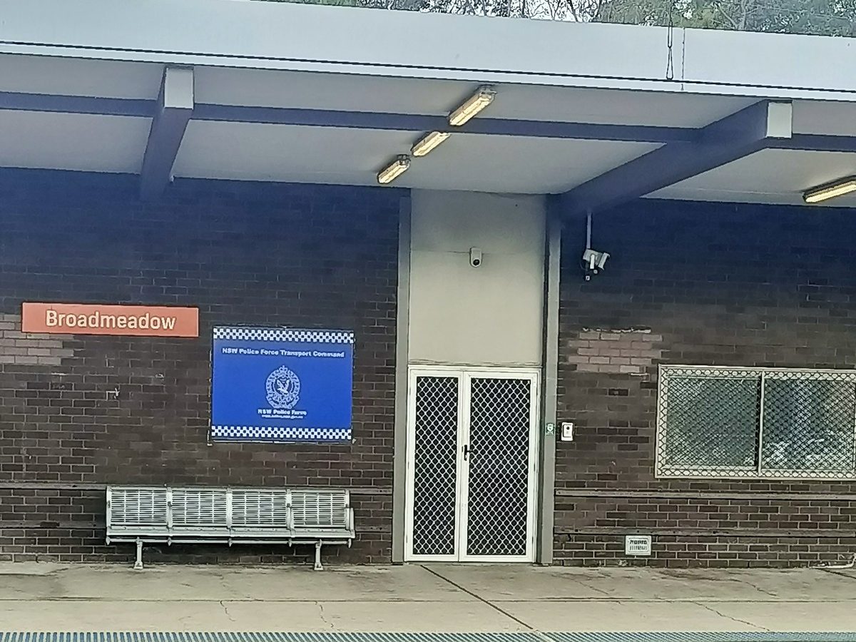 File, Oct 2025: Police Transport Command post, Broadmeadow station, Newcastle · not from this operation