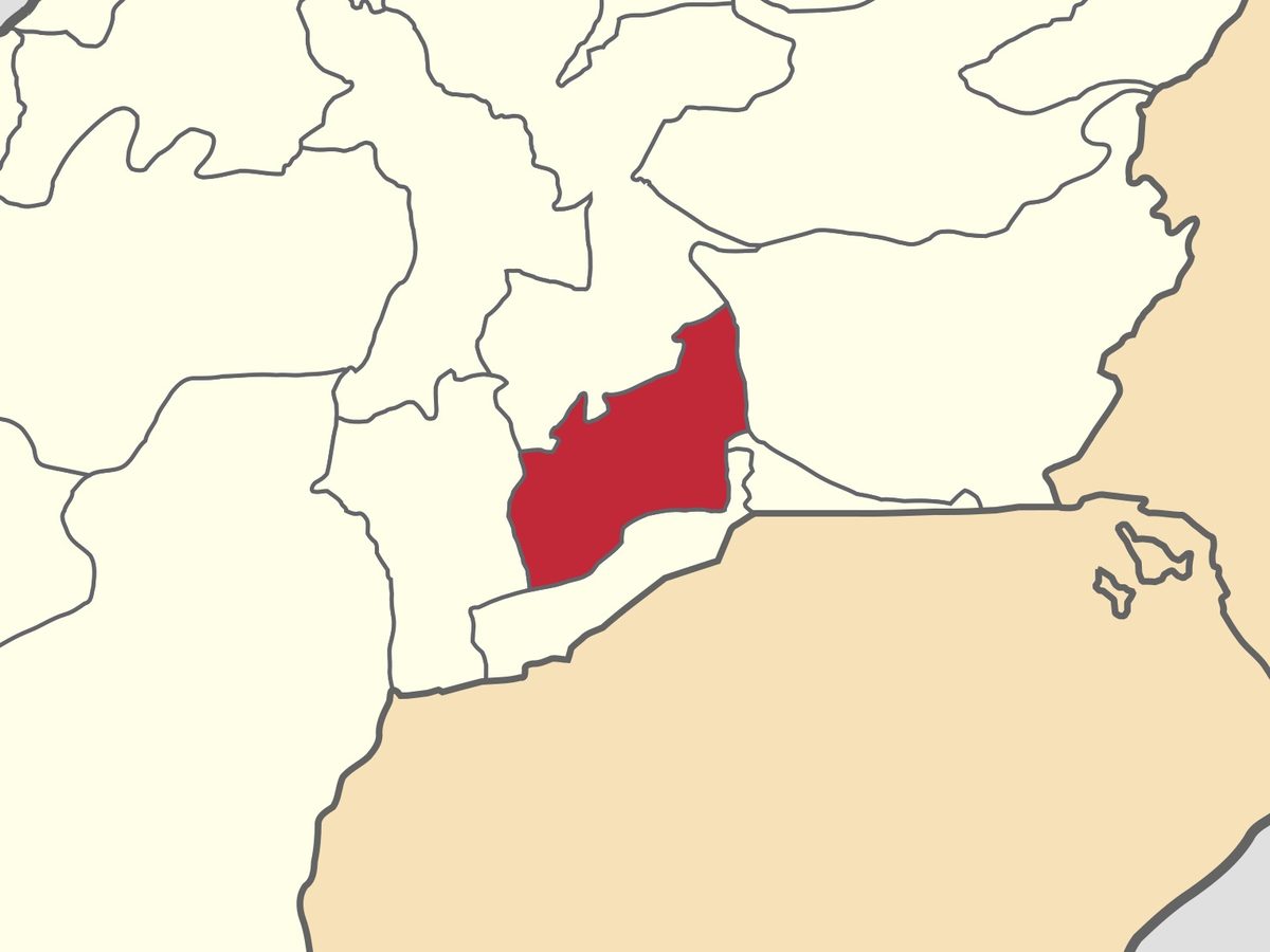 Map: Nasirabad district (red) in Balochistan, Pakistan