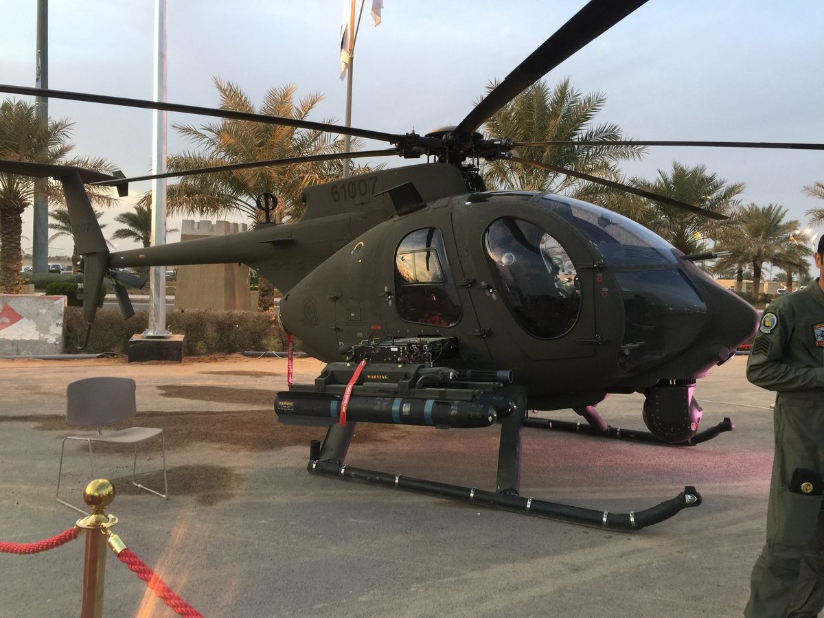 Feb 2018: a Saudi National Guard AH-6 at Janadriyah · not the crashed aircraft