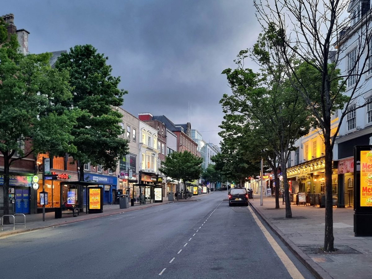 File, Jun 2026: Long Row West / Angel Row, Nottingham · not from Oct 18