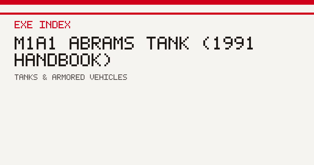 M1A1 Abrams tank (1991 handbook)